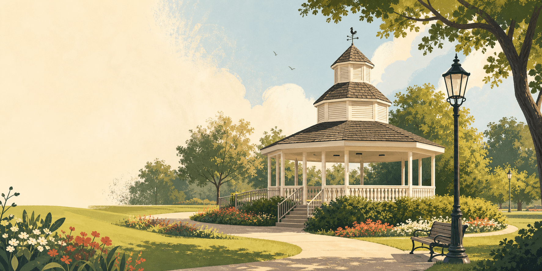 Illustrated view of the Bartlett Park pergola